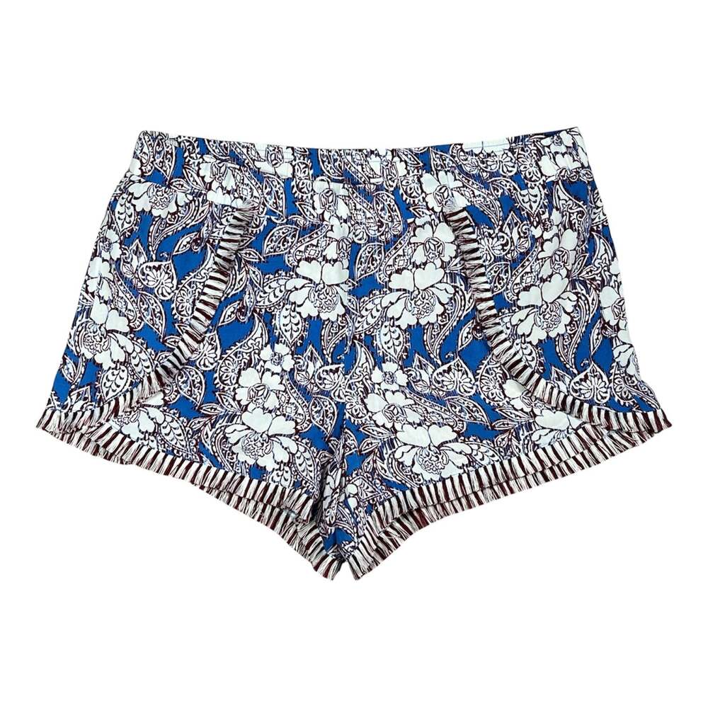 LOFT Beach Floral Paisley Fringe Shorts Size M